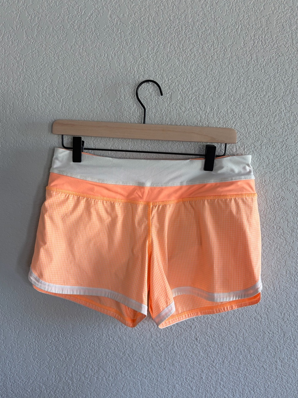 Lululemon Run Speed Shorts Orange Gingham | Size 6
